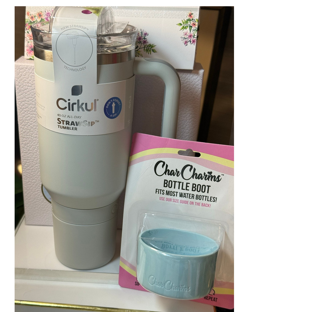 Cirkul 40 oz All-Day StrawSip Stainless Steel Tumbler - FOG  & Bottle Boot - NEW